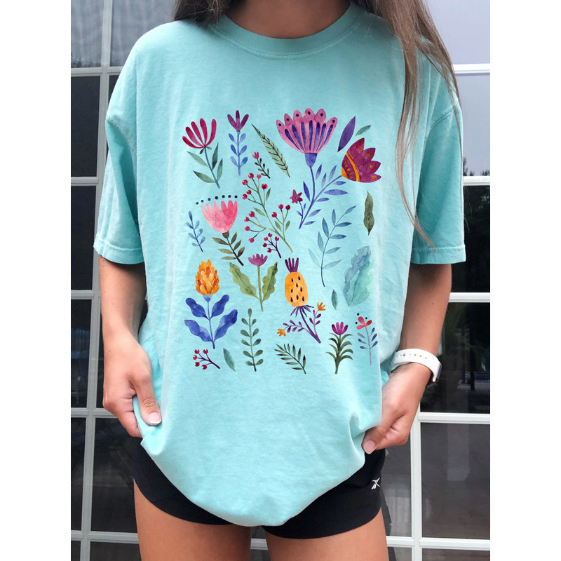 Wildflower Tshirt, Comfort Colors Shirt, Bohemian Floral Tshirt, Flower Shirt, Boho Gift for Women, Ladies Shirts, Hippie Best Friend - 8.jpg