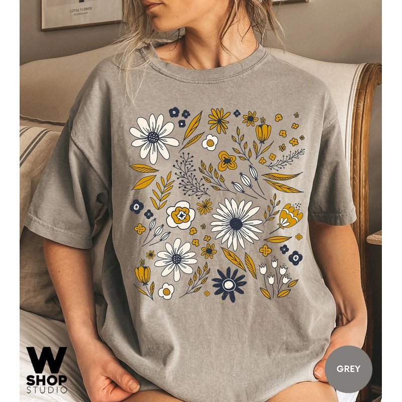 Wildflower Tshirt, Comfort Colors Shirt, Floral Tshirt, Flower Shirt, Gift for Women, Ladies Shirts, Best Friend Gift - 1.jpg