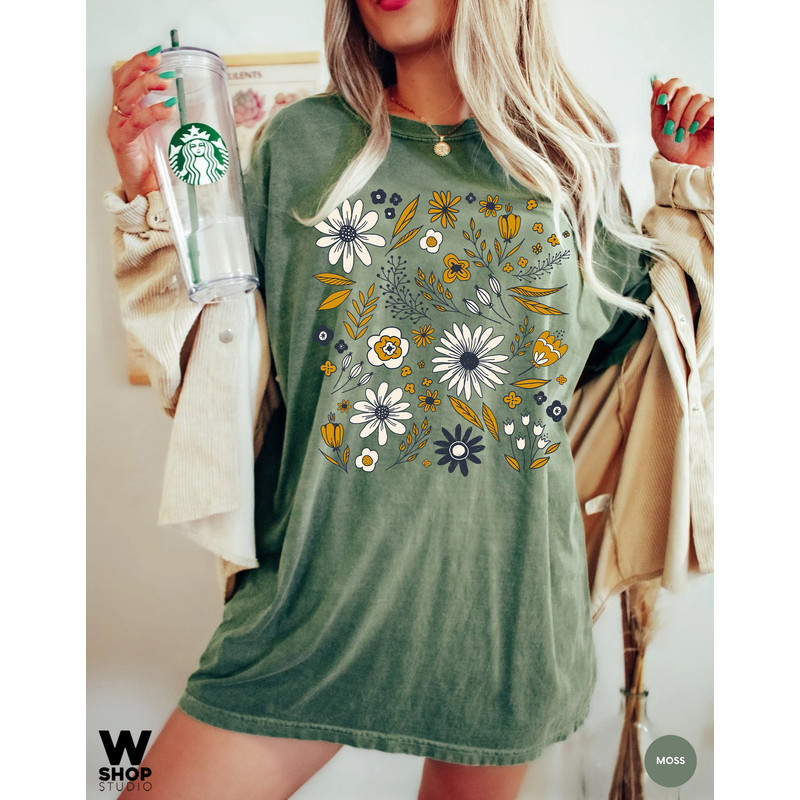 Wildflower Tshirt, Comfort Colors Shirt, Floral Tshirt, Flower Shirt, Gift for Women, Ladies Shirts, Best Friend Gift - 2.jpg