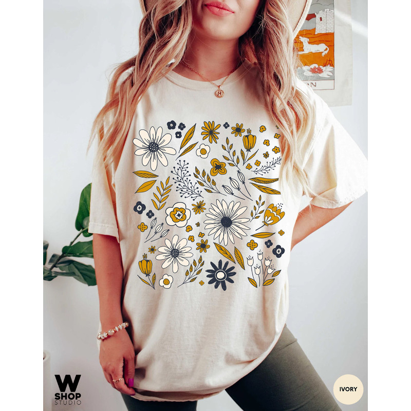 Wildflower Tshirt, Comfort Colors Shirt, Floral Tshirt, Flower Shirt, Gift for Women, Ladies Shirts, Best Friend Gift - 3.jpg