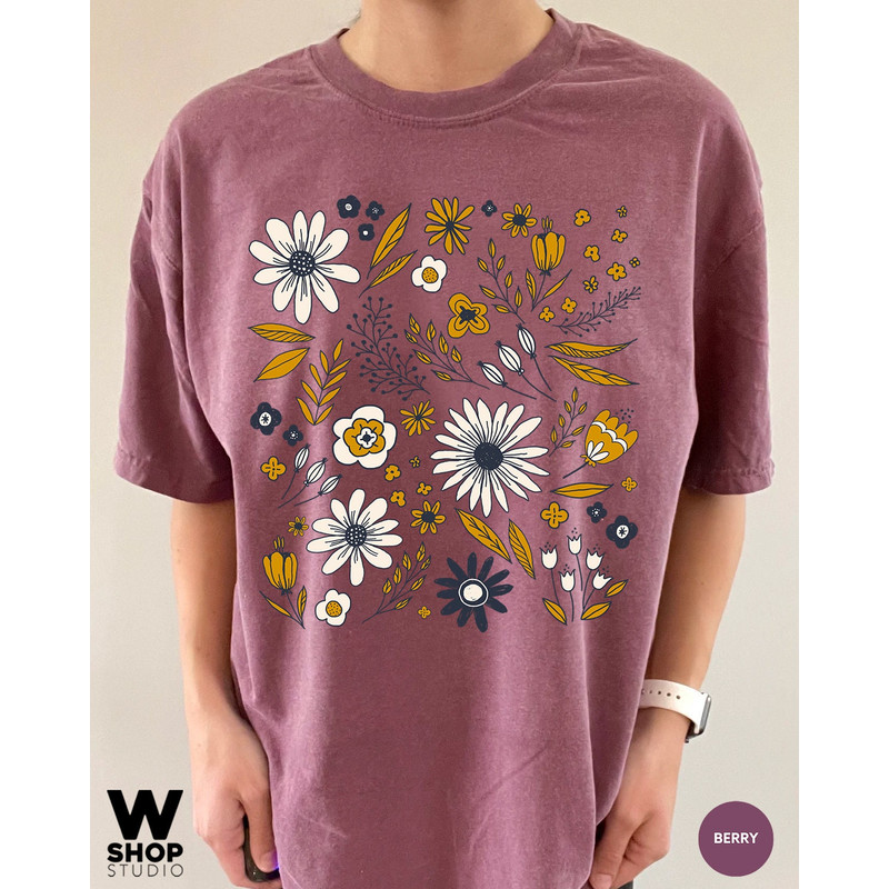 Wildflower Tshirt, Comfort Colors Shirt, Floral Tshirt, Flower Shirt, Gift for Women, Ladies Shirts, Best Friend Gift - 5.jpg