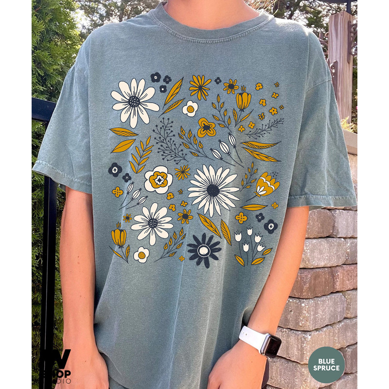 Wildflower Tshirt, Comfort Colors Shirt, Floral Tshirt, Flower Shirt, Gift for Women, Ladies Shirts, Best Friend Gift - 6.jpg