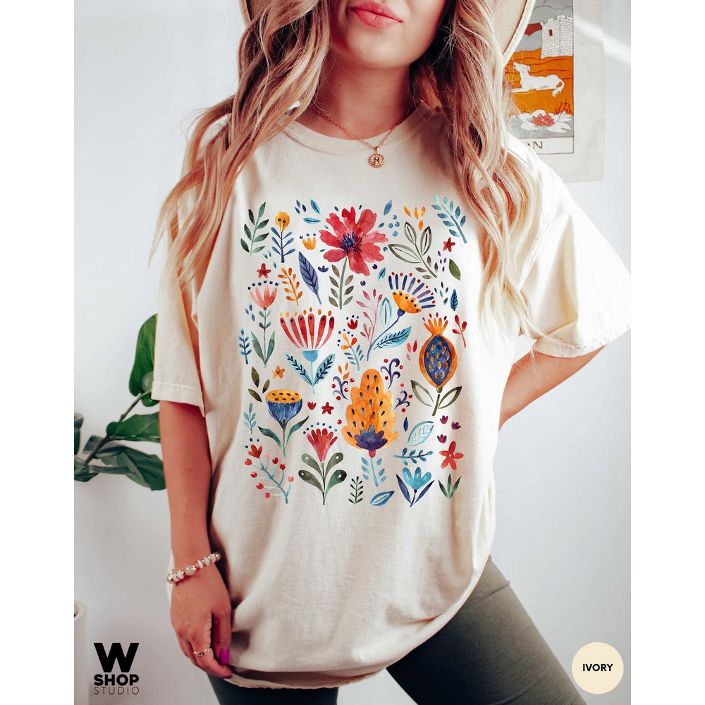 Wildflower Tshirt, Comfort Colors Shirt, Floral Tshirt, Flower Shirt, Gift for Women, Ladies Shirts, Best Friend Gift - 1.jpg