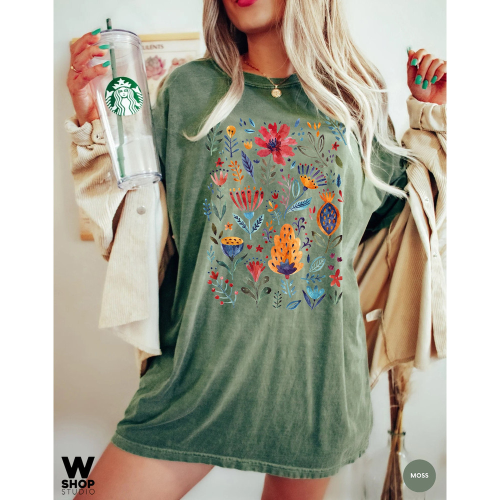 Wildflower Tshirt, Comfort Colors Shirt, Floral Tshirt, Flower Shirt, Gift for Women, Ladies Shirts, Best Friend Gift - 4.jpg