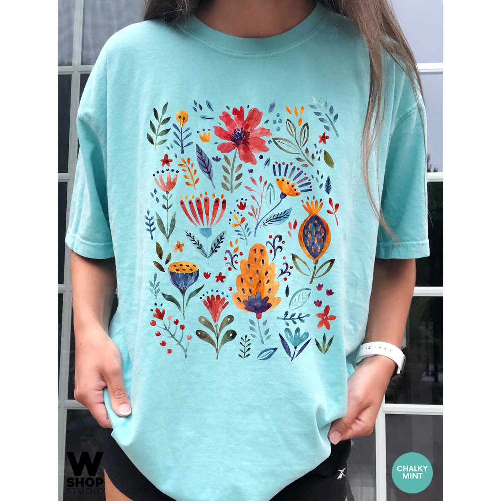 Wildflower Tshirt, Comfort Colors Shirt, Floral Tshirt, Flower Shirt, Gift for Women, Ladies Shirts, Best Friend Gift - 6.jpg