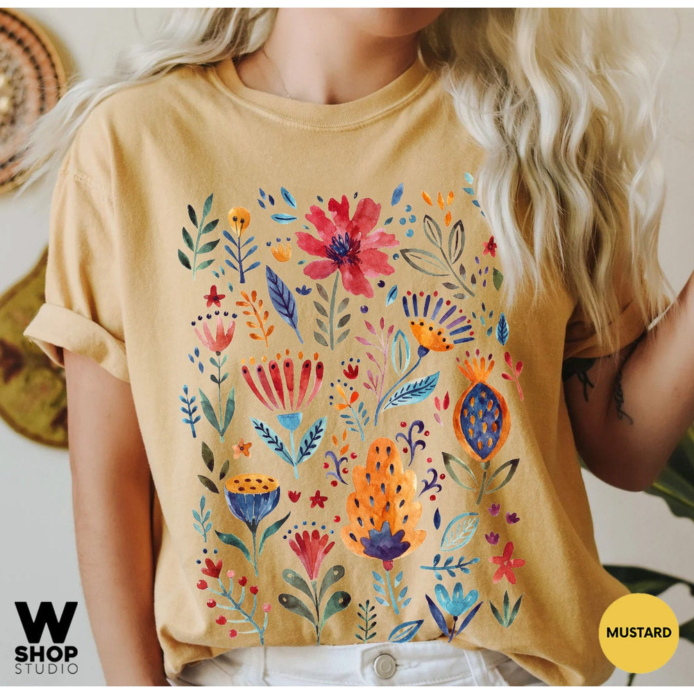 Wildflower Tshirt, Comfort Colors Shirt, Floral Tshirt, Flower Shirt, Gift for Women, Ladies Shirts, Best Friend Gift - 7.jpg