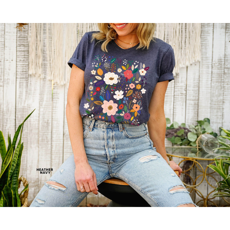 Wildflower Tshirt, Wild Flowers Shirt, Floral Tshirt, Flower Shirt, Gift for Women, Ladies Shirts, Best Friend Gift - 3.jpg