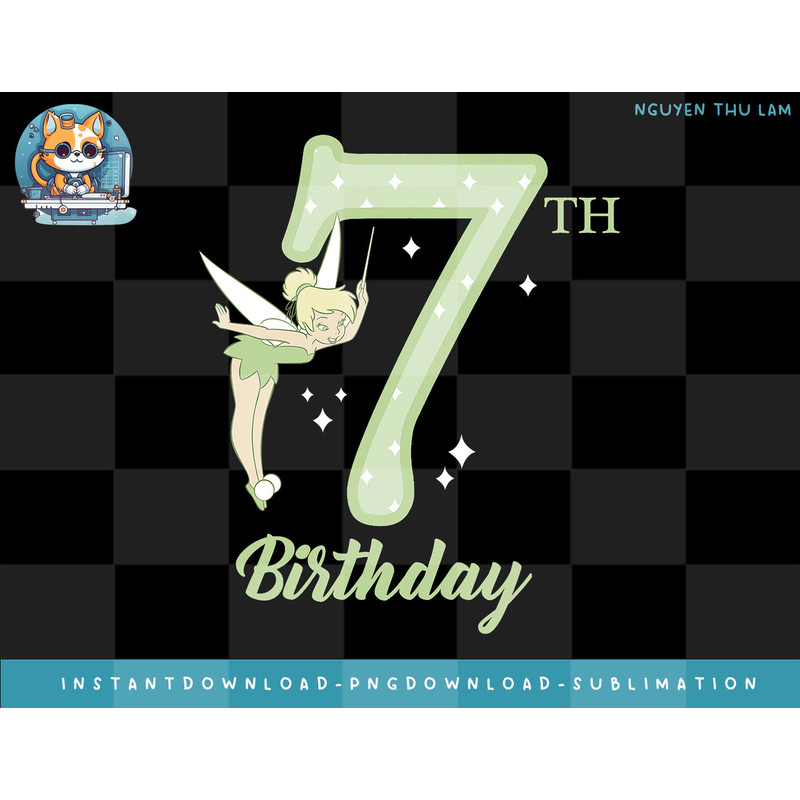 Disney Peter Pan 7th Birthday Tinkerbell Portrait png, digital prints.jpg
