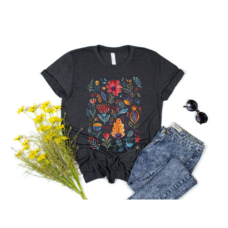 Wildflower Tshirt, Wild Flowers Shirt, Floral Tshirt, Flower Shirt, Gift for Women, Ladies Shirts, Best Friend Gift - 7.jpg