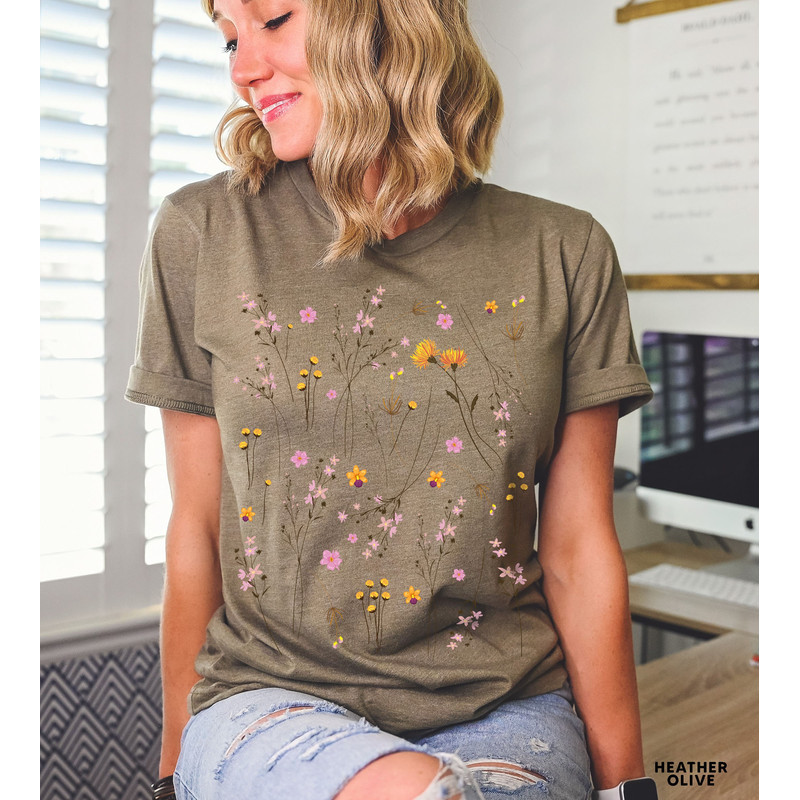Wildflower Tshirt, Wild Flowers Shirt, Floral Tshirt, Flower Shirt, Gift for Women, Ladies Shirts, Best Friend Gift - 7.jpg