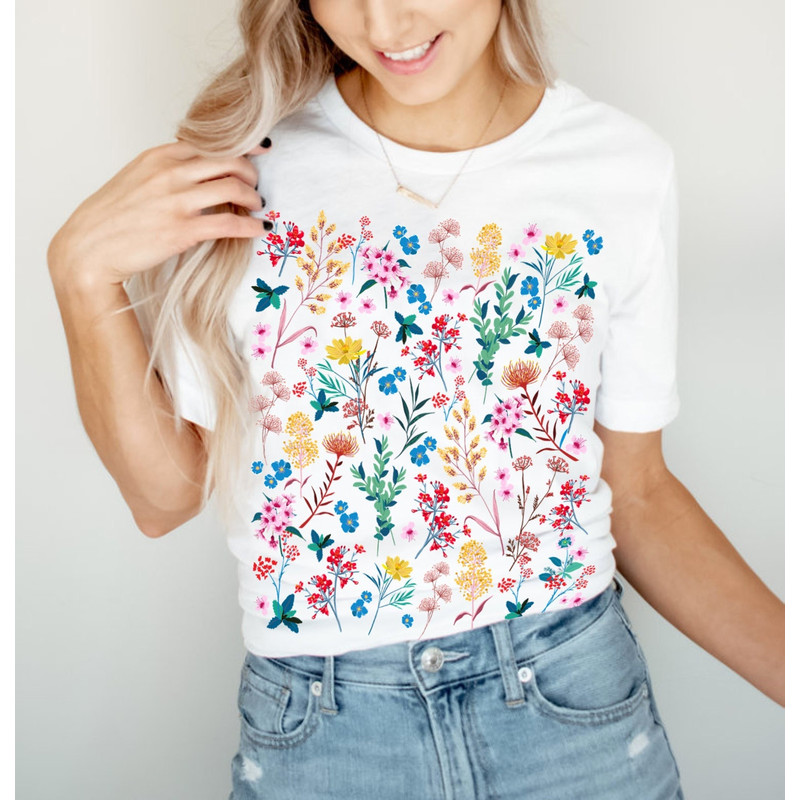 Wildflower Tshirt, Wild Flowers Shirt, Floral Tshirt, Flower Shirt, Gift for Women, Ladies Shirts, Best Friend Gift - 1.jpg