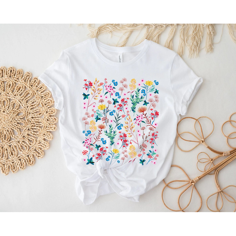 Wildflower Tshirt, Wild Flowers Shirt, Floral Tshirt, Flower Shirt, Gift for Women, Ladies Shirts, Best Friend Gift - 4.jpg