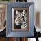 1 Small oil painting in a frame under glass - Tiger 5.9 - 3.9 in..jpg