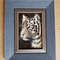5 Small oil painting in a frame under glass - Tiger  5.9 - 3.9 in..jpg