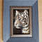 5 Small oil painting in a frame under glass - Tiger 5.9 - 3.9 in..jpg