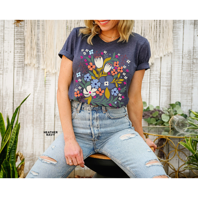 Wildflower Tshirt, Wild Flowers Shirt, Floral Tshirt, Flower Shirt, Gift for Women, Ladies Shirts, Best Friend Gift - 3.jpg