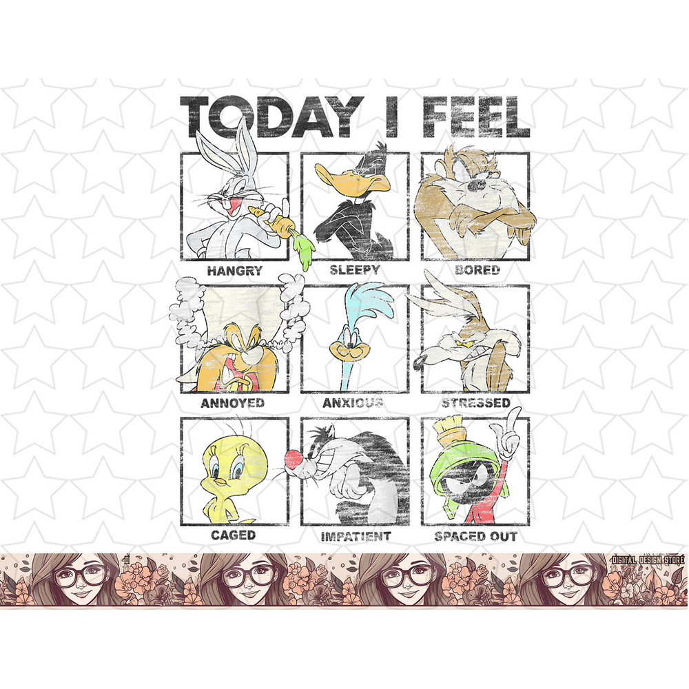 Kids Looney Tunes Today I Feel Group Box Up png, sublimation, digital download .jpg