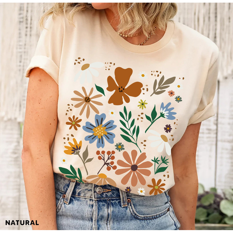 Wildflower Tshirt, Wild Flowers Shirt, Floral Tshirt, Flower Shirt, Gift for Women, Ladies Shirts, Best Friend Gift - 4.jpg