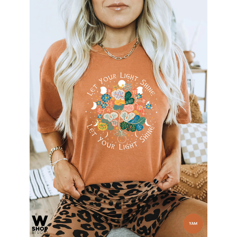 WildFlowers Shirt, Boho Moon Shirt, Oversized Floral Shirt, Bohemian Tshirt, Wildflowers, Womens Tees, Ladies Shirts, Gift for Her - 3.jpg