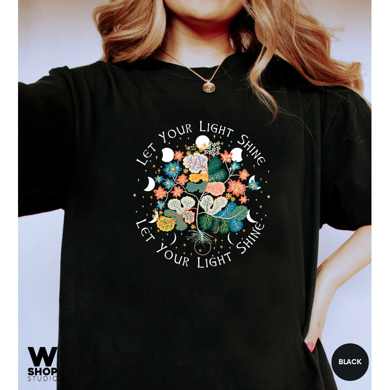 WildFlowers Shirt, Boho Moon Shirt, Oversized Floral Shirt, Bohemian Tshirt, Wildflowers, Womens Tees, Ladies Shirts, Gift for Her - 6.jpg