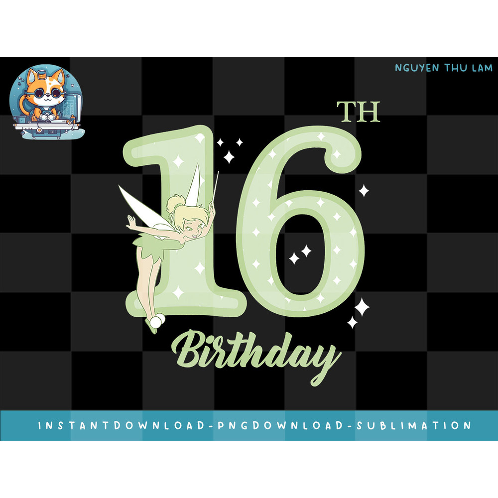 Disney Peter Pan 16th Birthday Tinkerbell Portrait png, digital prints.jpg