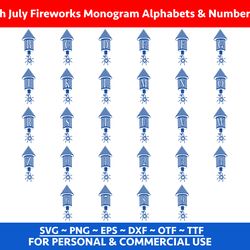 Fireworks FONT Svg, Usa Flag Alphabets and numbers svg, Patriotic Svg, 4th july Font Svg Cricut, fireworks Svg, Red, blu