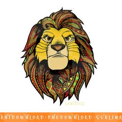 disney lion king geometric colorful simba graphic t-shirt png, sublimation, digital download