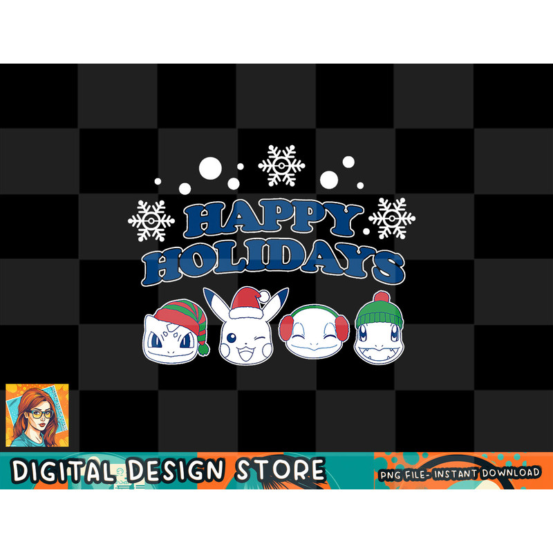 Pokemon - Happy Holidays png, digital prints, sublimation.jpg