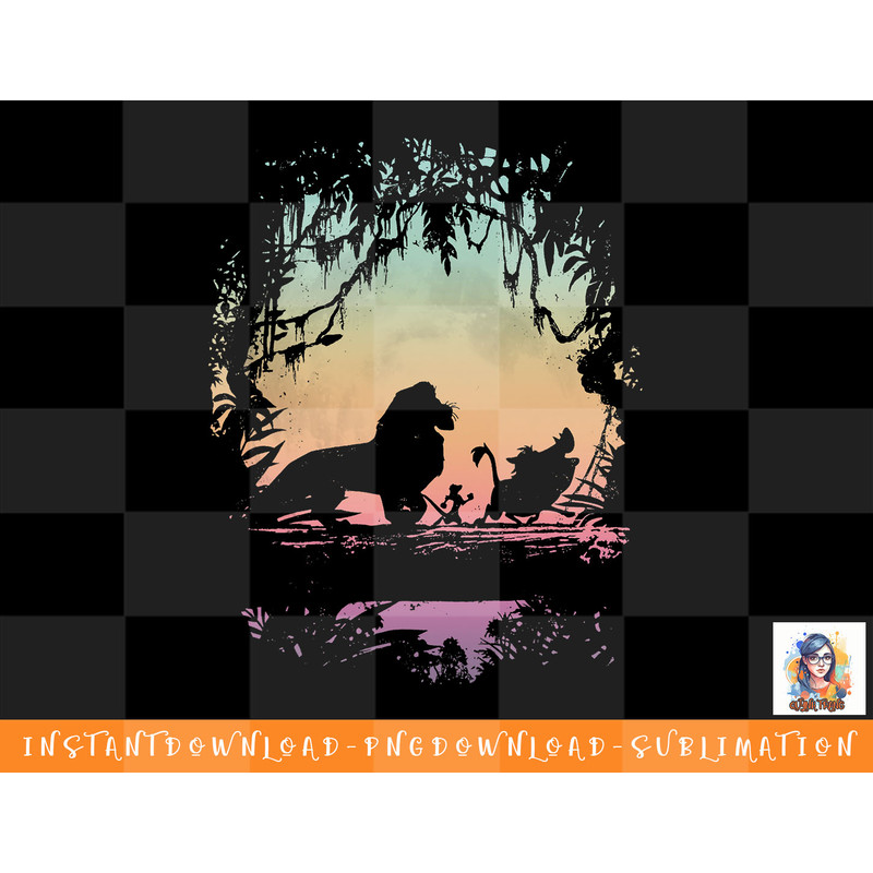 Disney Lion King Gradient Jungle Trio Graphic T-Shirt png, sublimation, digital download.jpg