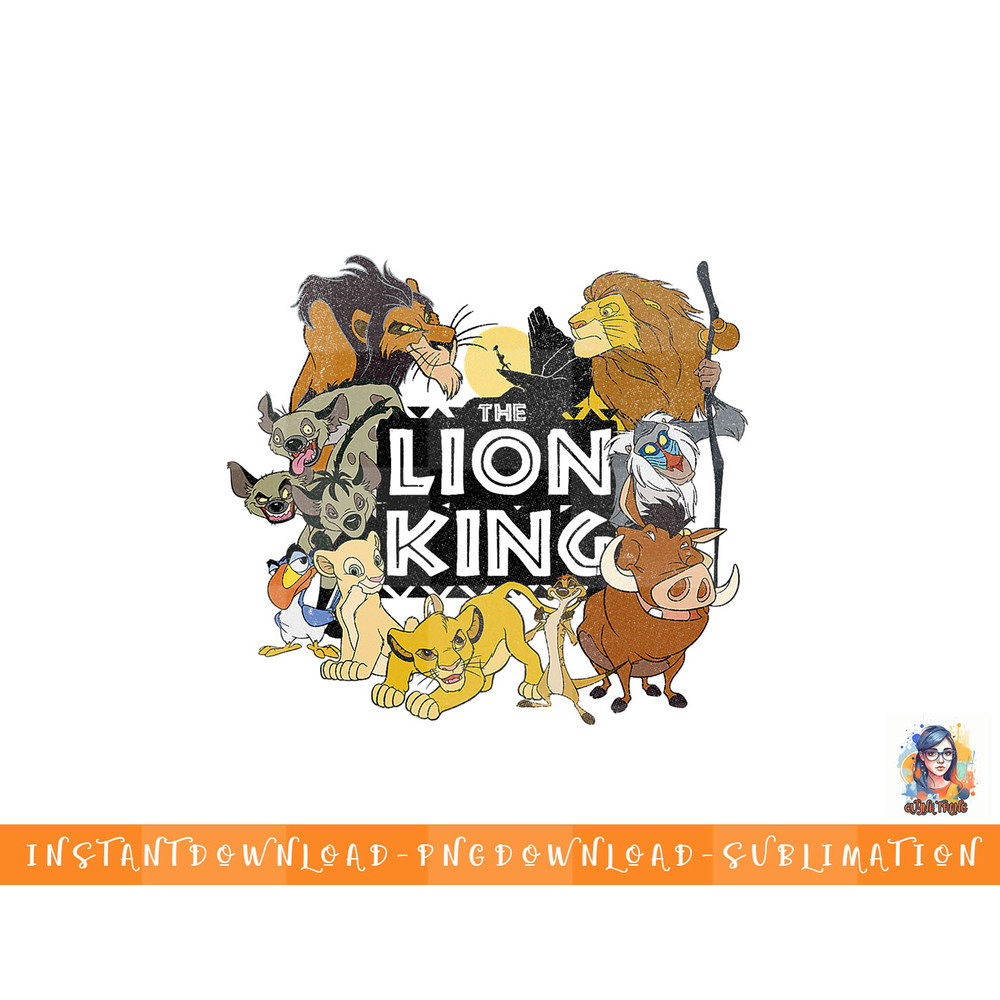 Disney Lion King Group Shot Retro Movie Logo Poster png, sublimation, digital download.jpg
