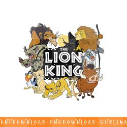 disney lion king group shot retro movie logo poster png, sublimation, digital download