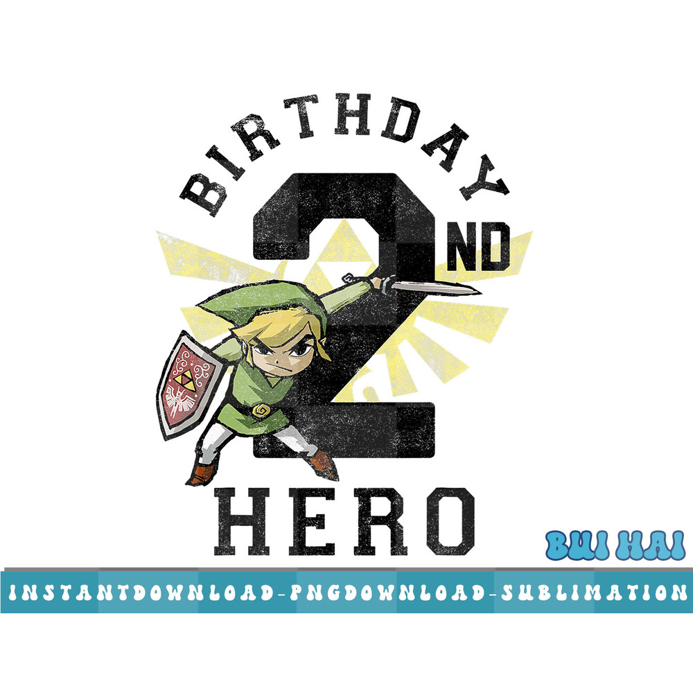 Legend Of Zelda Link 2nd Birthday Hero Triforce Logo png, sublimate, digital download.jpg