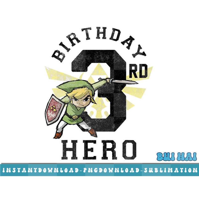 Legend Of Zelda Link 3rd Birthday Hero Triforce Logo png, sublimate, digital download.jpg