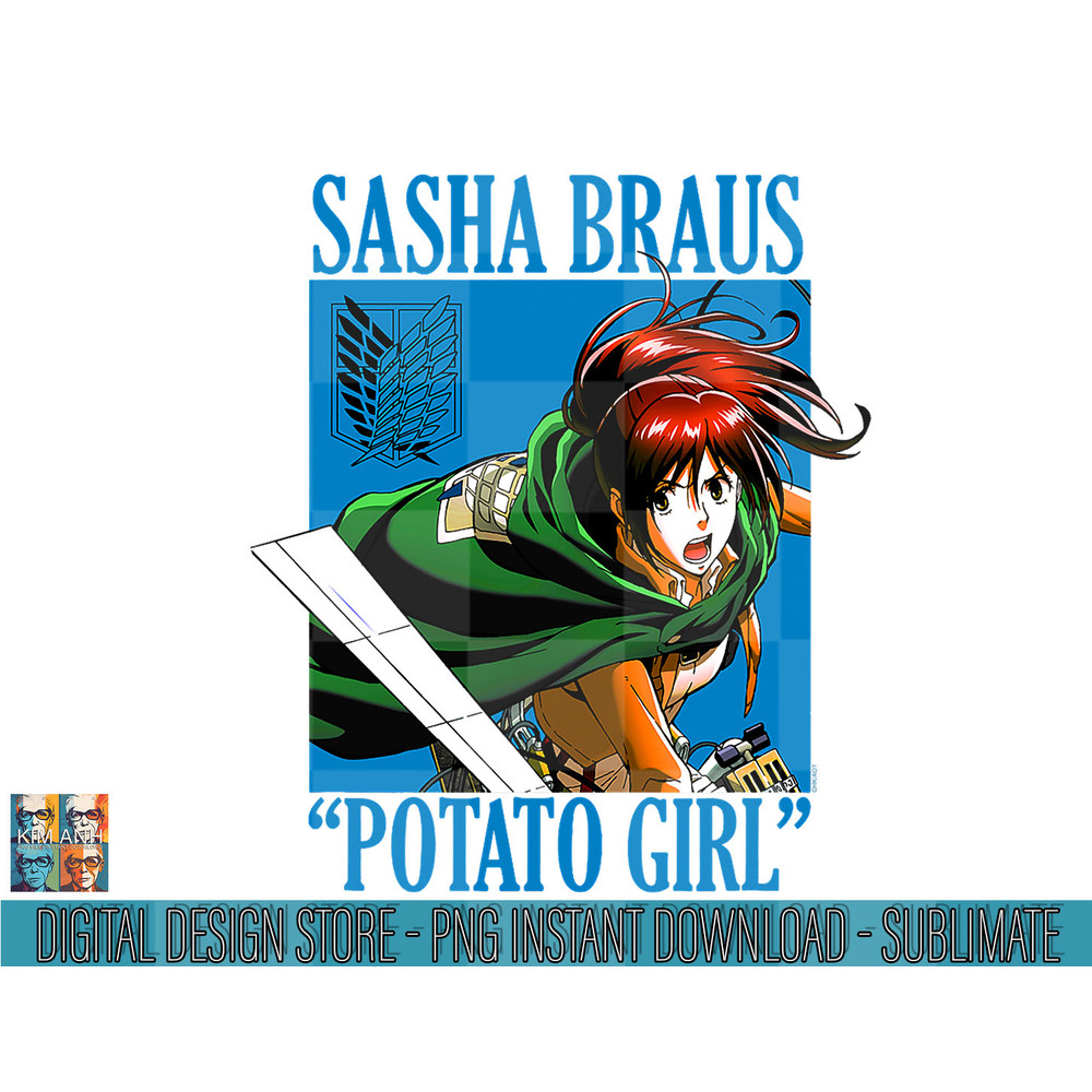 Attack on Titan Sasha Braus Potato Girl png, sublimate.jpg