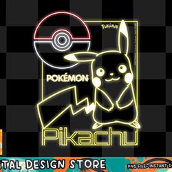 pokemon - neon pikachu png, digital prints, sublimation