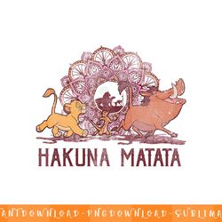disney lion king hakuna matata henna group shot portrait png, sublimation, digital download