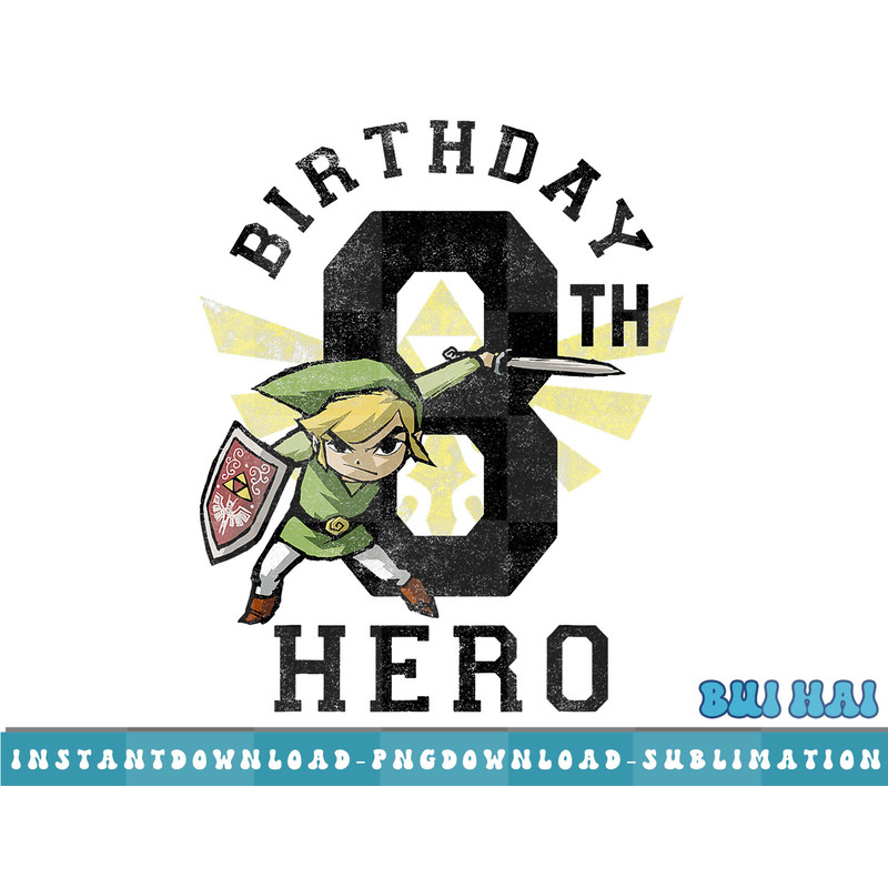 Legend Of Zelda Link 8th Birthday Hero Triforce Logo png, sublimate, digital download.jpg