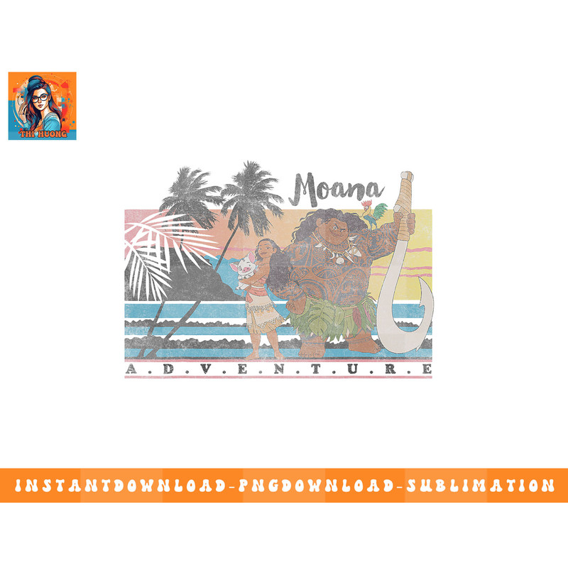 Disney Moana & Maui Adventure Faded Portrait png, sublimation, digital download.jpg