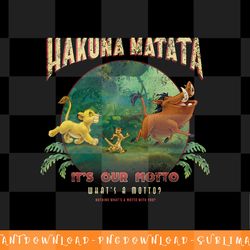 disney lion king hakuna matata motto simba timon pumbaa png, sublimation, digital download