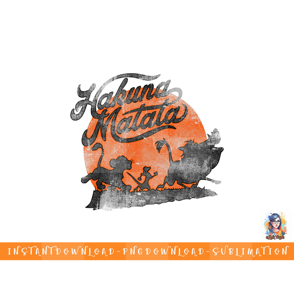 Disney Lion King Hakuna Matata Orange Sunset Vintage T-Shirt png, sublimation, digital download.jpg