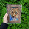 1 Small oil painting in a frame under glass - little lion 5.9 - 3.9 in (10-15cm)..jpg