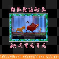 disney lion king hakuna matata pattern square t-shirt png, sublimation, digital download