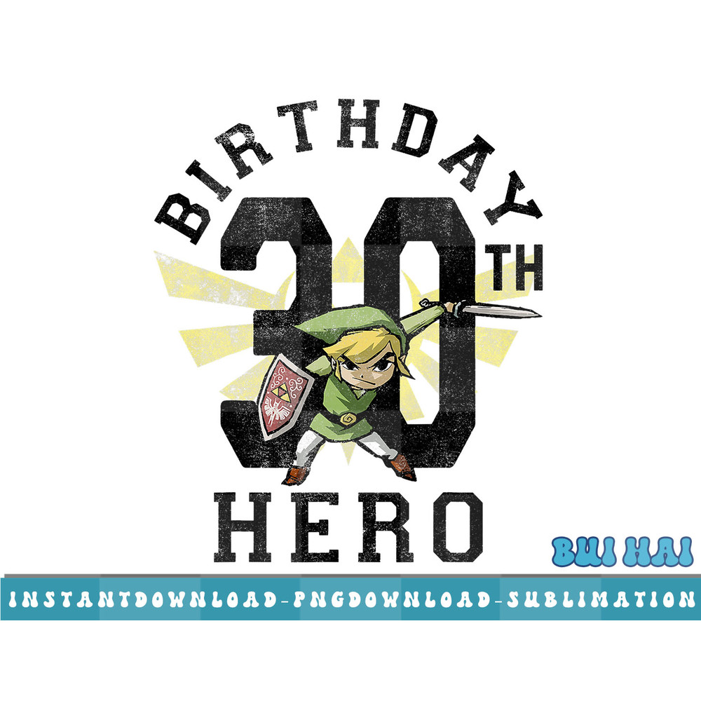 Legend of Zelda Link 30th Birthday Hero Portrait Logo png, sublimate, digital download.jpg