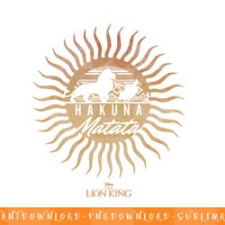 disney lion king hakuna matata sun mandala silhouette png, sublimation, digital download
