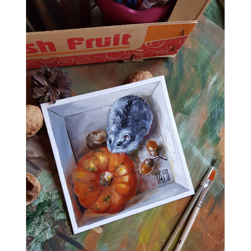 1 Oil painting Surprise box 5.8- 5.8 in (14.8-14.8 cm)..jpg