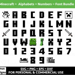 Minecraft Gaming Font | gamer font gaming font fantasy font funky font mine craft font collection font font bundle pixel