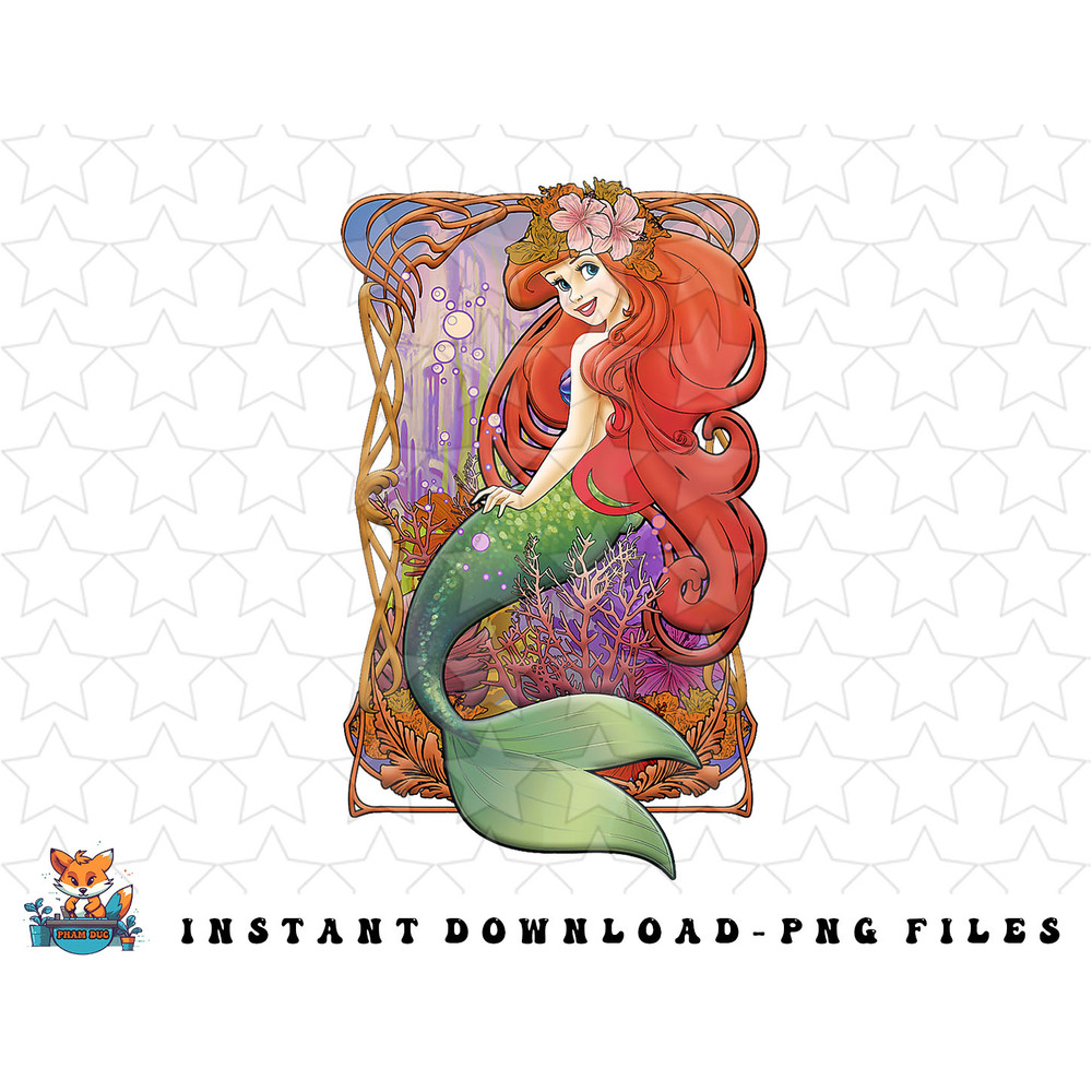 Disney The Little Mermaid Ariel Detailed Portrait png, sublimation, digital download.jpg