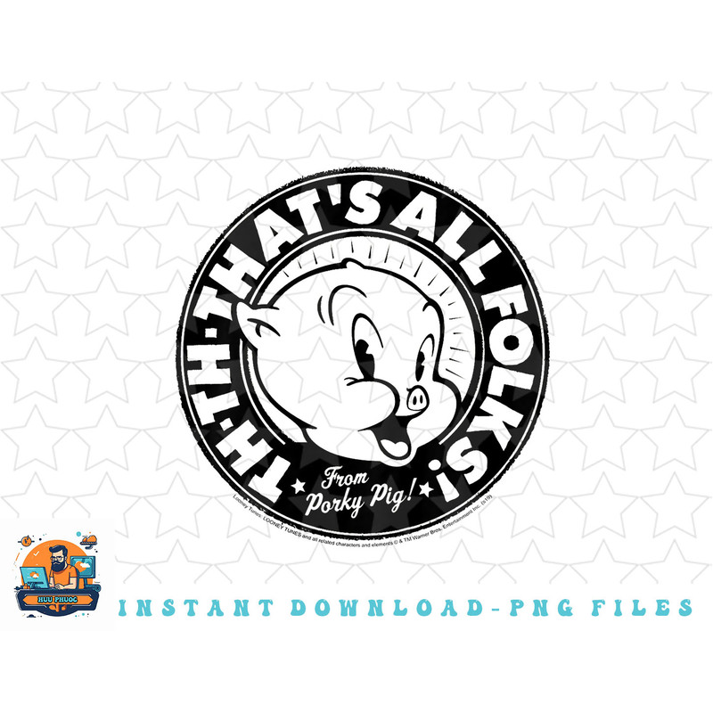 Kids Looney Tunes Porky Pig Thats All Folks Simple png, sublimation, digital download.jpg