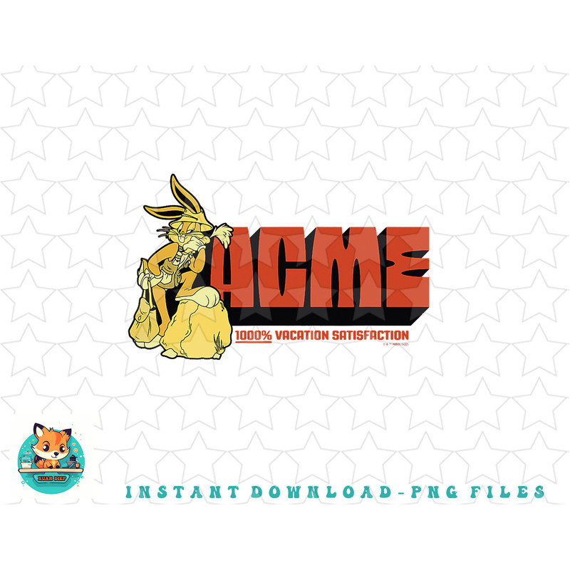 Looney Tunes Bugs Bunny Acme Vacation Satisfaction png, sublimation, digital download.jpg