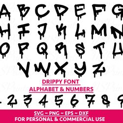 DRIPPING ALPHABET SVG - Drip Letters Svg, Drip Font Svg, Dripping Font Svg, Cricut Drip Svg, Drip Svg, Dripping Paint